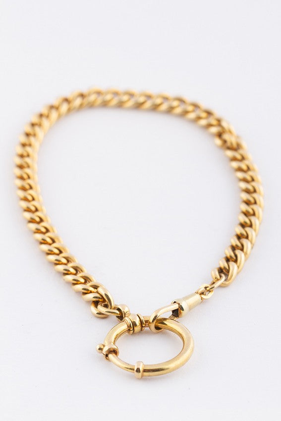 Gold watch chain/bracelet with gold eye spring