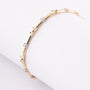 Gold link bracelet with 7 diamonds