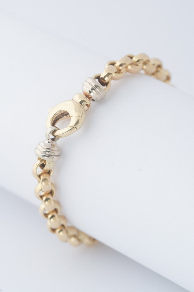 White/yellow gold jasseron bracelet