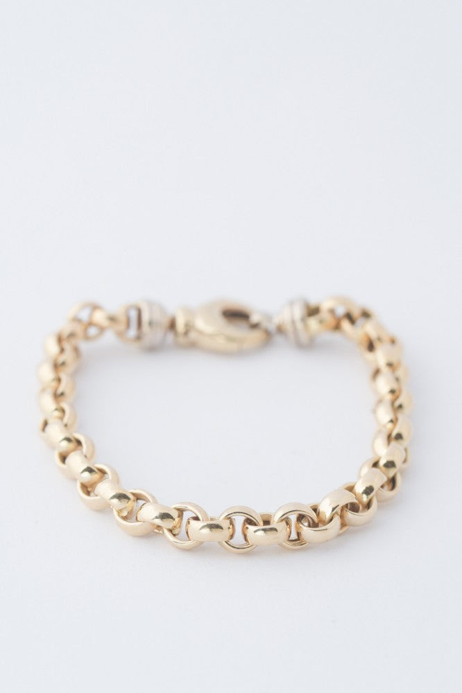 White/yellow gold jasseron bracelet