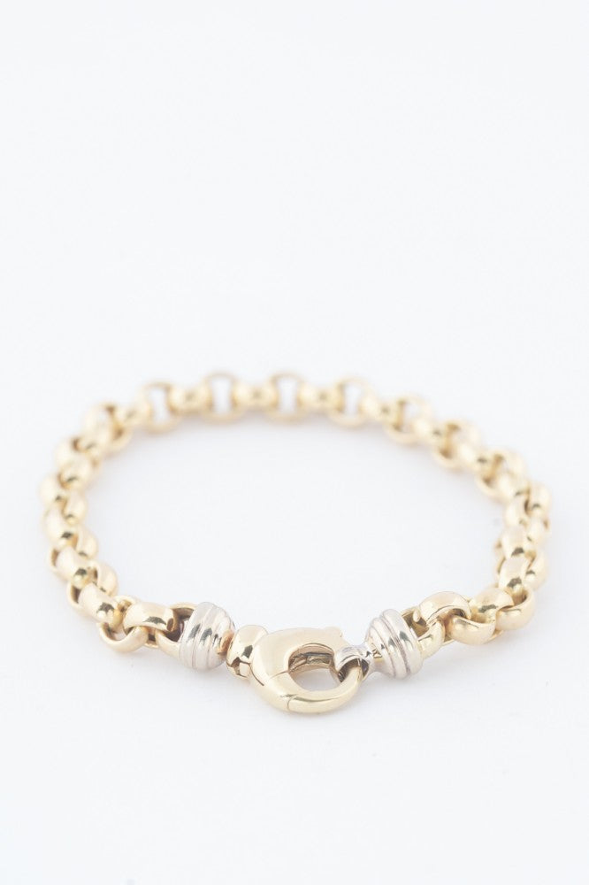 White/yellow gold jasseron bracelet