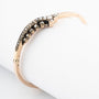 Antique gold bangle with rose-cut diamonds set in silver
