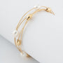 Gold lake strand bracelet with freshwater pearls