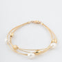 Gold lake strand bracelet with freshwater pearls