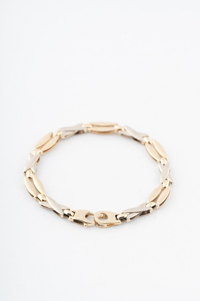White/yellow gold link bracelet