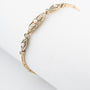 Antique gold link bracelet with rose-cut diamonds and pearls