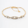 Antique gold link bracelet with rose-cut diamonds and pearls