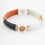 Jade armband met gouden tussen schakels