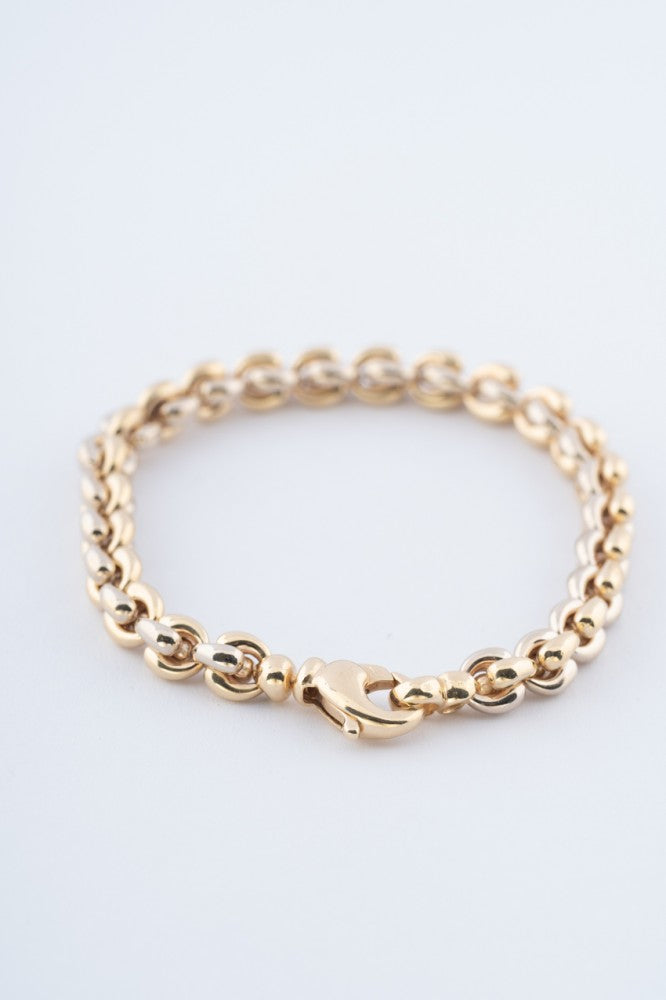 White/yellow gold link bracelet