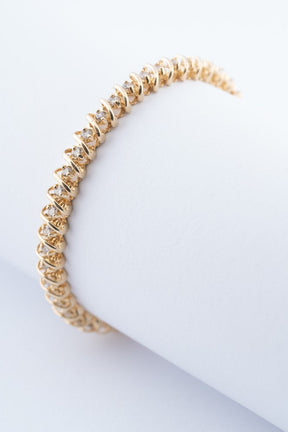 Gouden tennis armband met 42 briljanten