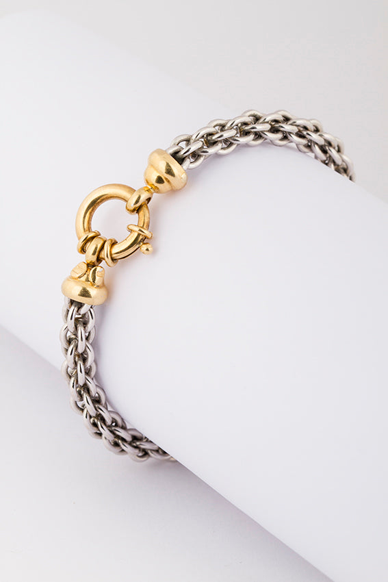 White/yellow gold link bracelet