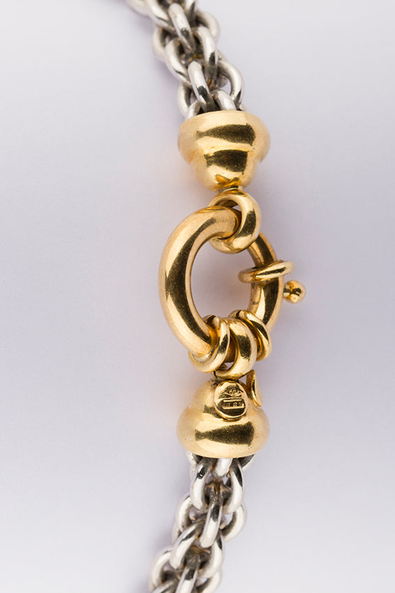 White/yellow gold link bracelet