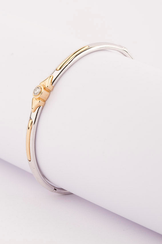 Wit/geel gouden armband van Le Chic met briljant