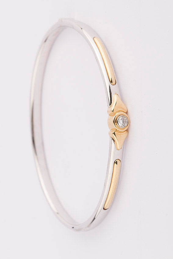 Wit/geel gouden armband van Le Chic met briljant