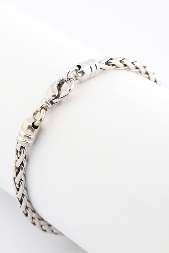 White gold braided bracelet