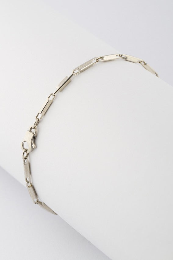 White gold link bracelet