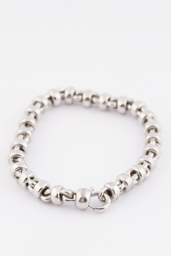 Wit gouden schakel armband