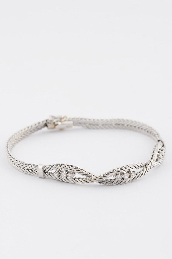 Wit gouden armband met briljanten