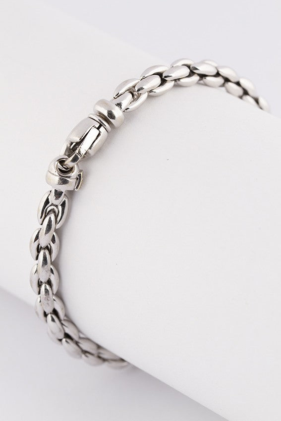 Wit gouden schakel armband