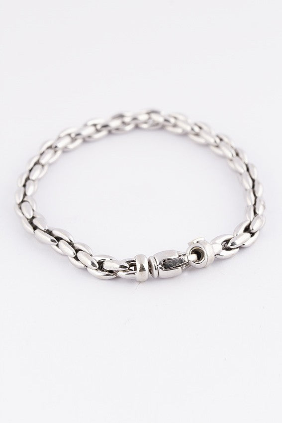 White gold link bracelet
