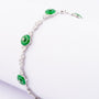White gold bracelet with jade and diamonds