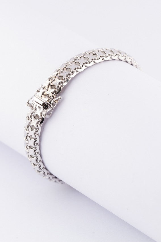 White gold link bracelet