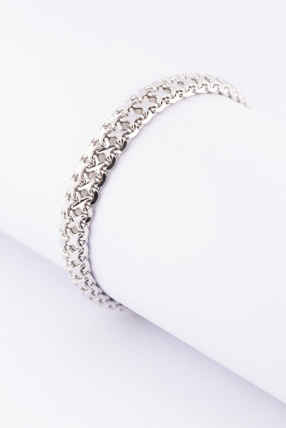 White gold link bracelet