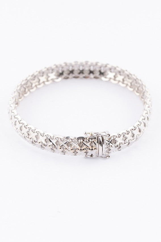 White gold link bracelet
