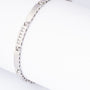 White gold matte link bracelet with 5 diamonds