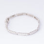 White gold matte link bracelet with 5 diamonds