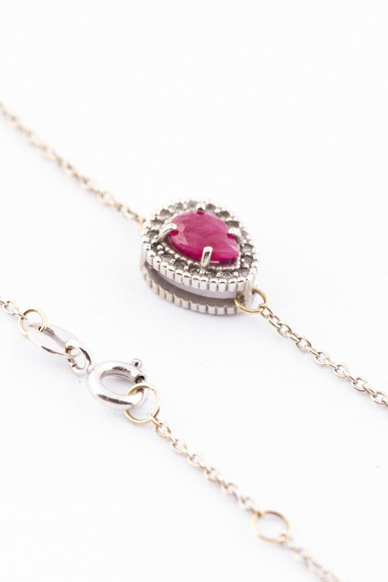 Gouden armband met robijn en diamanten