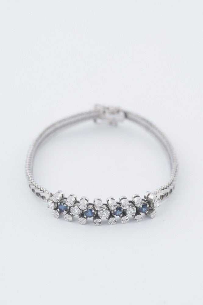 White gold bracelet with sapphires and diamonds
