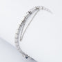 White gold link bracelet with sapphires and diamonds