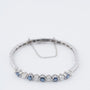 White gold link bracelet with sapphires and diamonds