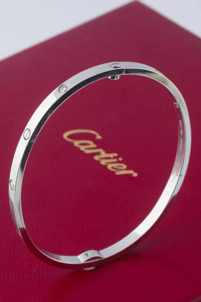 White gold Love Bracelet with diamonds from Cartier
