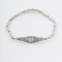 White gold Art Deco link bracelet with a brilliant and diamonds