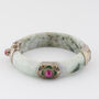 Jade bracelet with silver and ruby