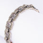 Silver link bracelet with marcasite