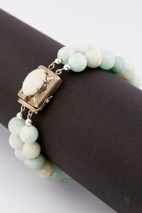 Larimar bracelet with silver clasp