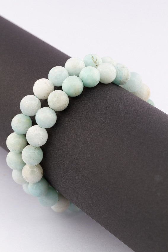 Larimar bracelet with silver clasp