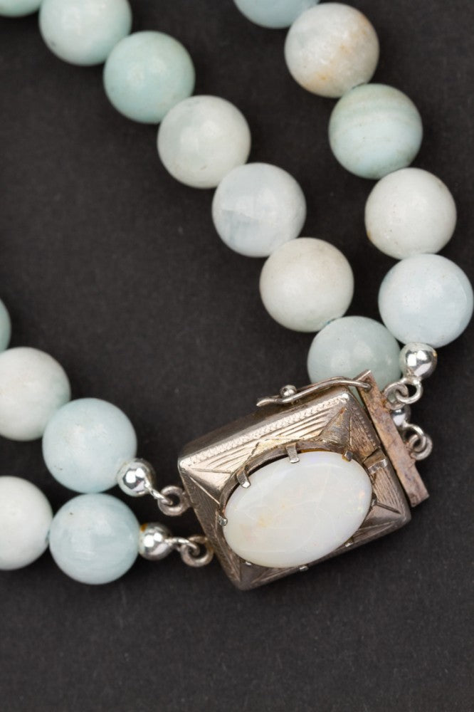 Larimar bracelet with silver clasp