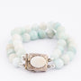Larimar bracelet with silver clasp