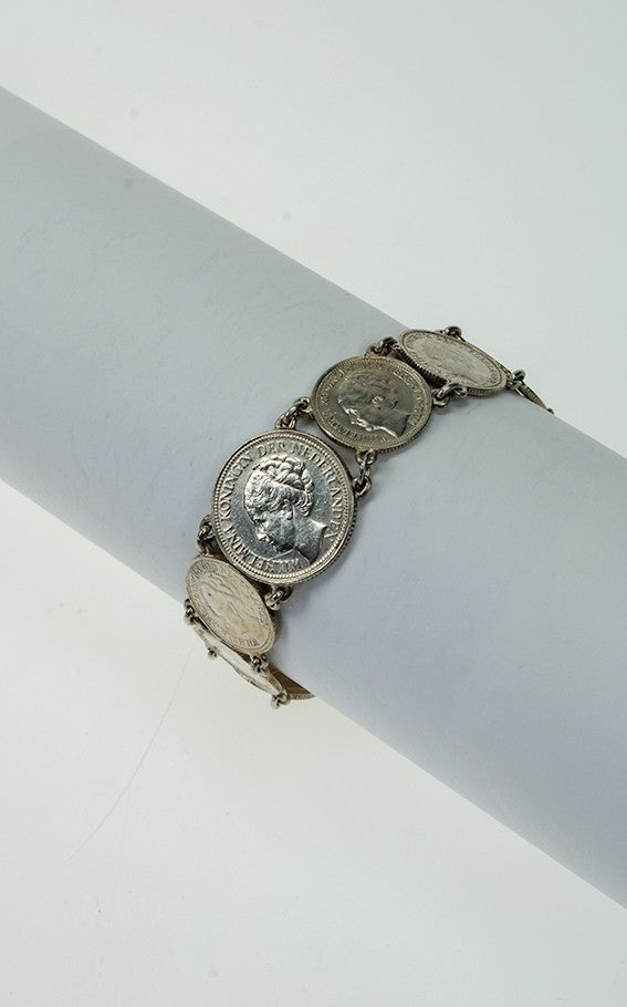 Silver bracelet with dimes