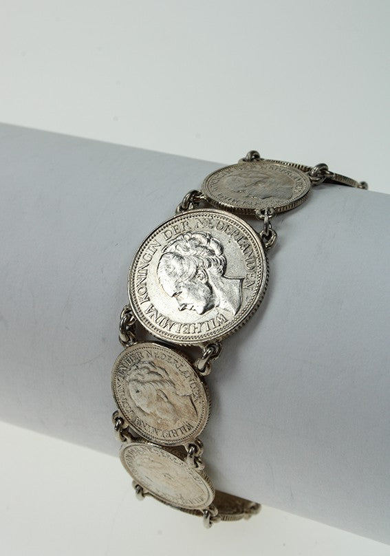 Silver bracelet with dimes