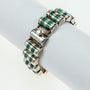 Silver bracelet with malachite