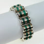 Silver bracelet with malachite