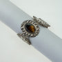 Silver link bracelet with tiger/falcon eye