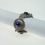 Silver link bracelet with lapis lazuli