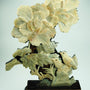 Mother-of-pearl sculpture of peony with birds