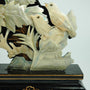 Mother-of-pearl sculpture of peony with birds